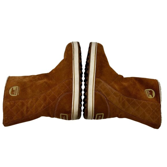 Sorel "Glazy" Boots Women’s US 11 Tan Waterproof Suede Faux-Fur Lined Boots - Picture 10 of 15